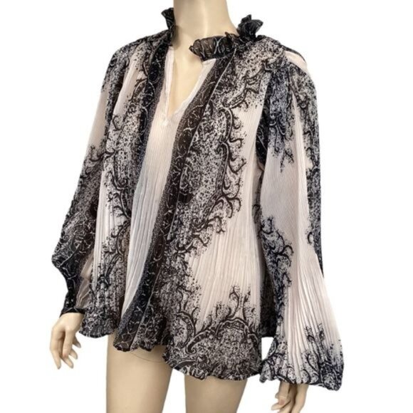 NWT Anthropologie Forever that Girl sheer pleated blouse size medium - Picture 5 of 12